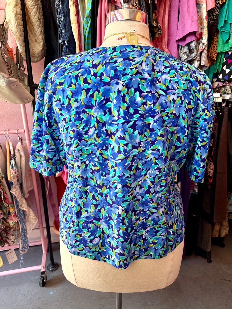 80s Pushing Petals Blouse - Size 2X