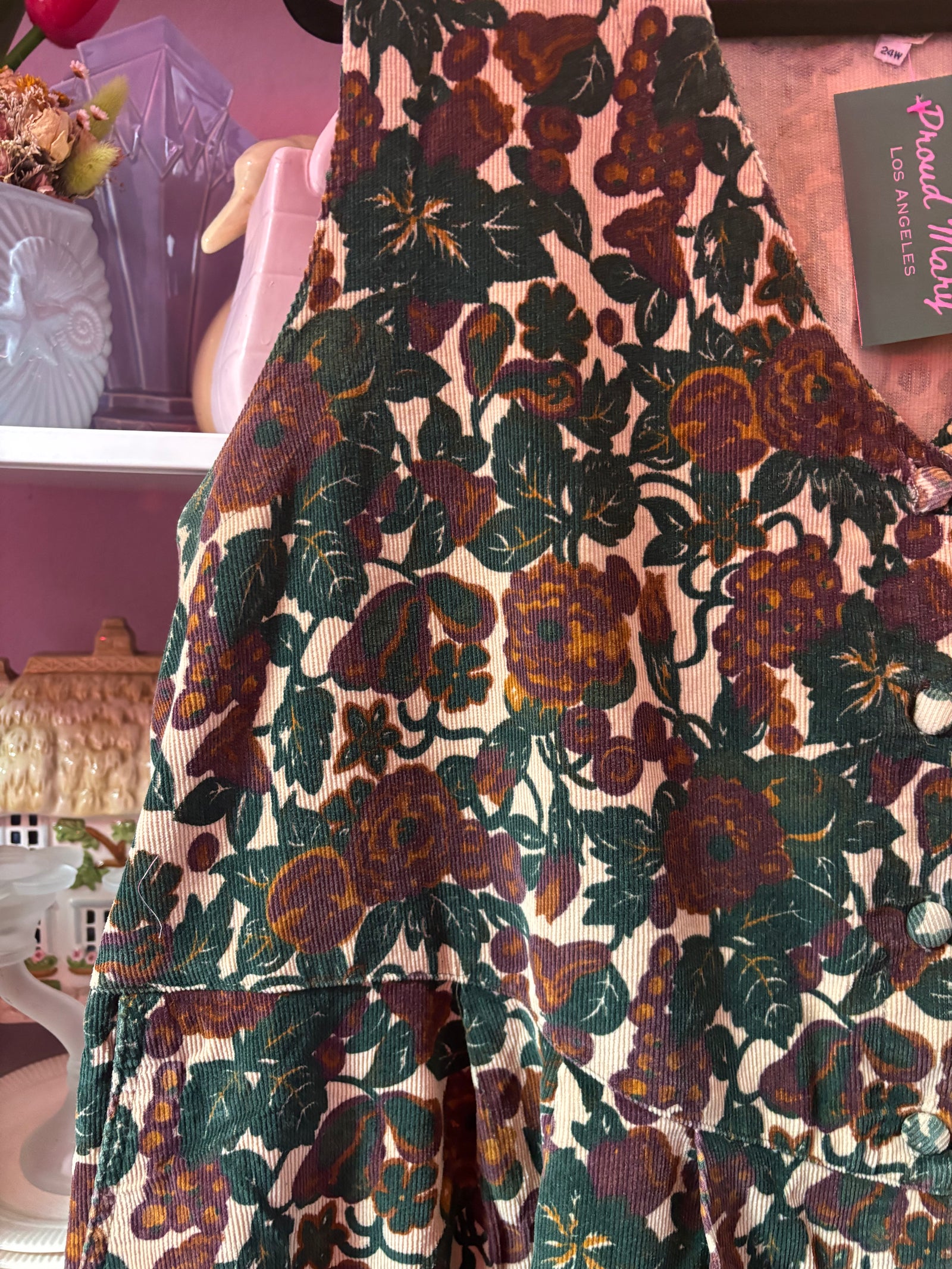 90's Corduroy Floral Midi - Size 22/24