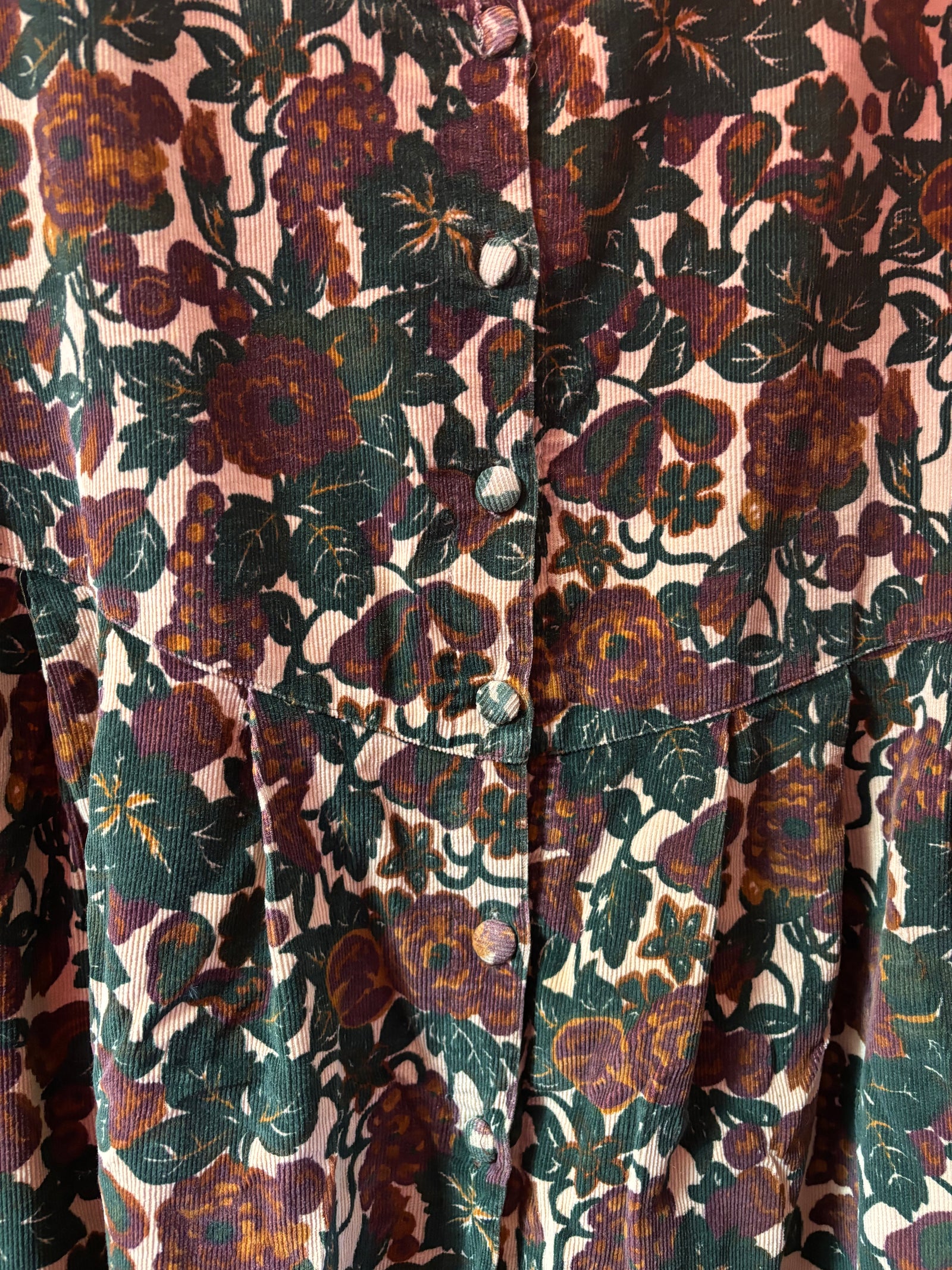 90's Corduroy Floral Midi - Size 22/24