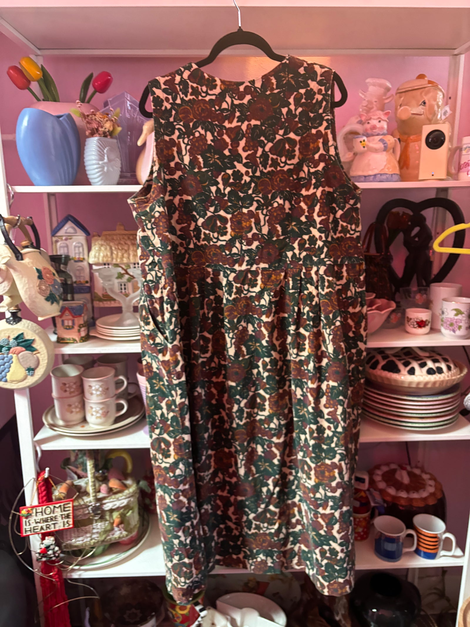 90's Corduroy Floral Midi - Size 22/24