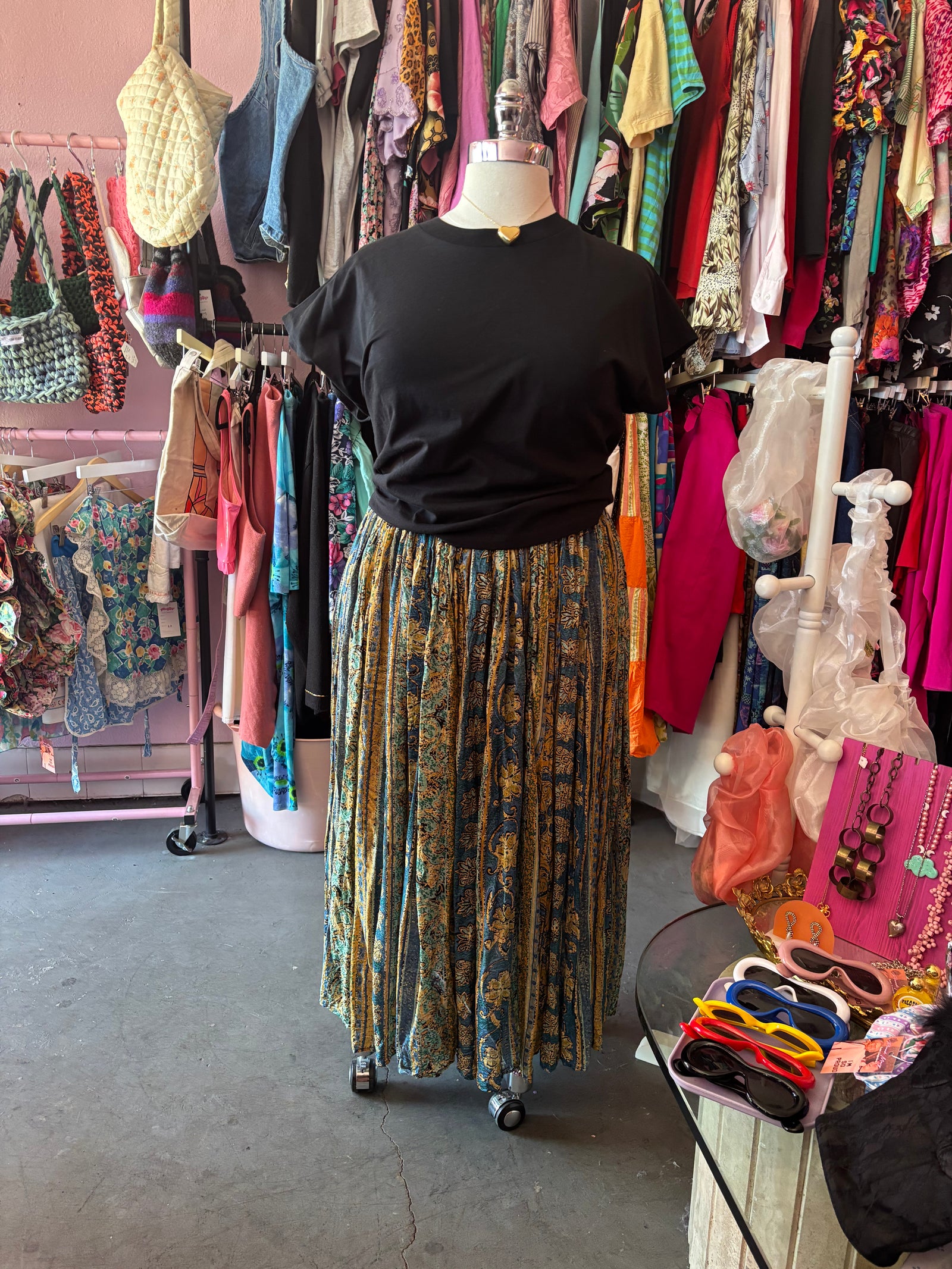 Vintage Flowy Maxi Skirt - 2X