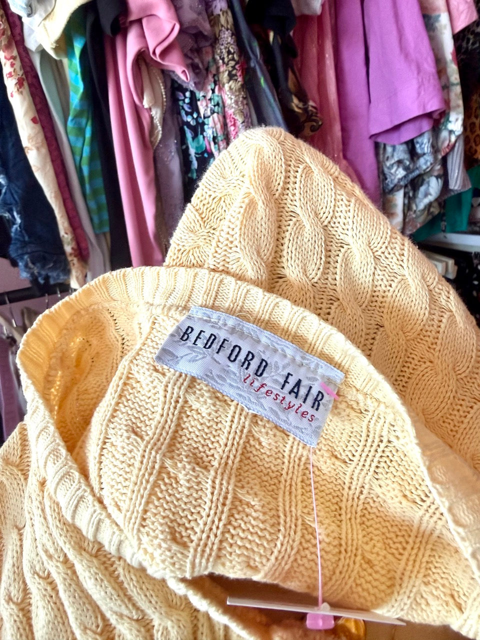90s Butter Yellow Baby Cardigan - Size XL/1X
