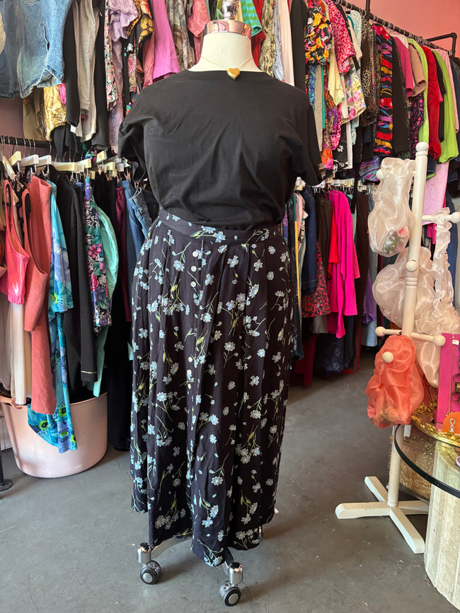 90's Blue Floral Skirt Set - 2X - 3X