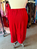 80s Olive Oil Red Skirt with Stitches - Size 1X+