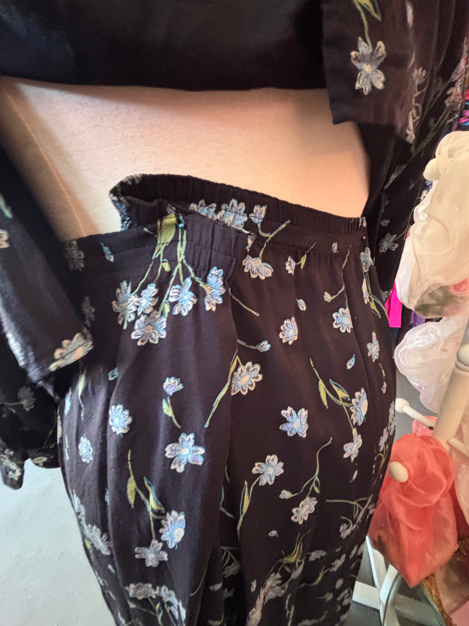 90's Blue Floral Skirt Set - 2X - 3X