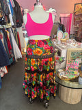 Handmade Vibrant Floral Maxi Skirt