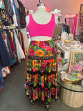 Handmade Vibrant Floral Maxi Skirt