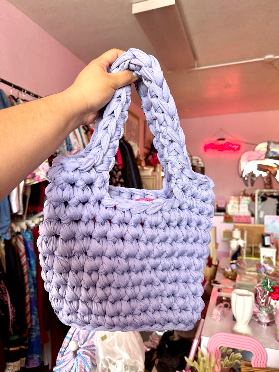 YZZKA Studio Daisy Crochet Bag - 100% Reclaimed Fabric