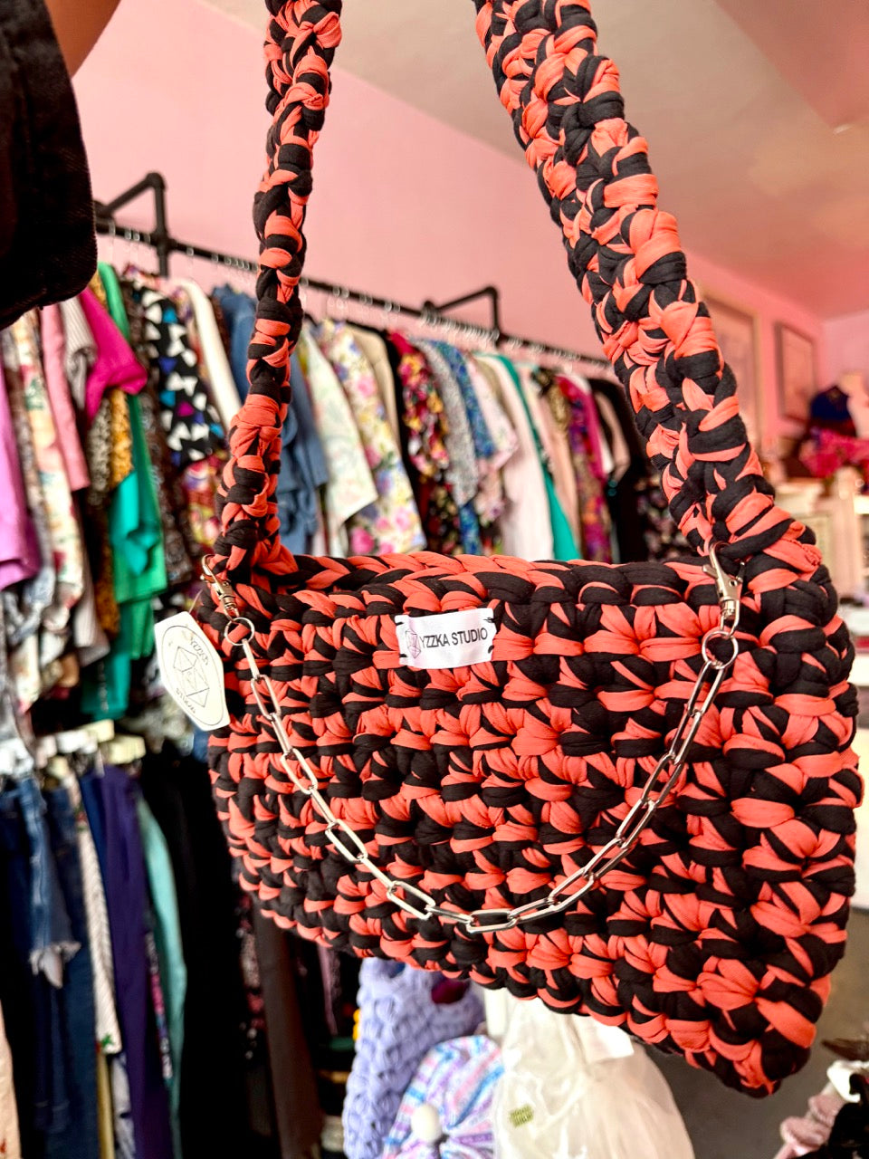 YZZKA Studio Alex Crochet Bag - 100% Reclaimed Fabric