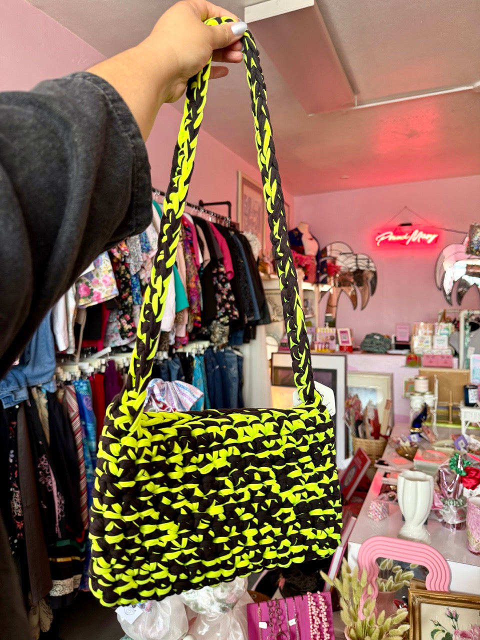 YZZKA Studio Adren Crochet Bag - 100% Reclaimed Fabric