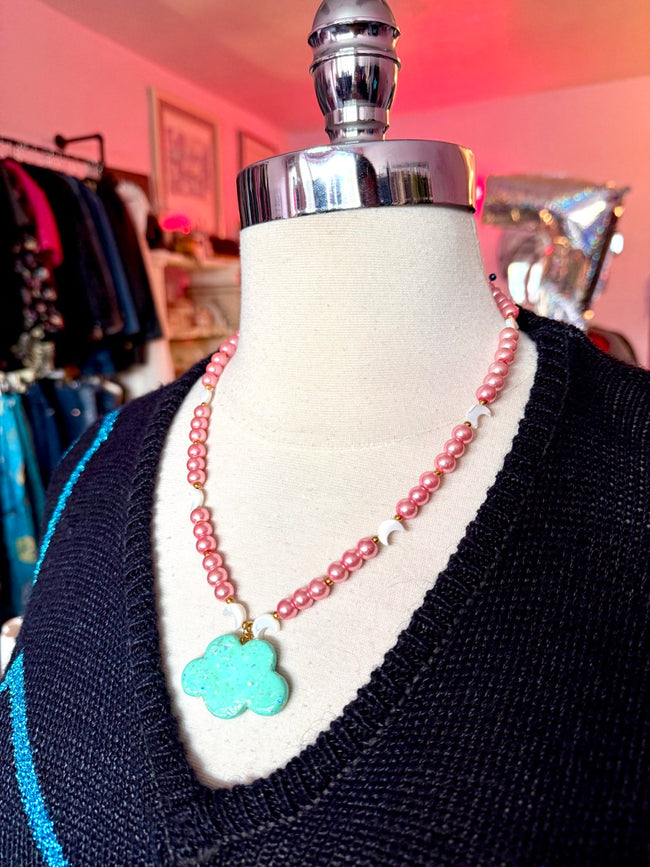 YZZKA Studio Blue Cloud Beaded Necklace