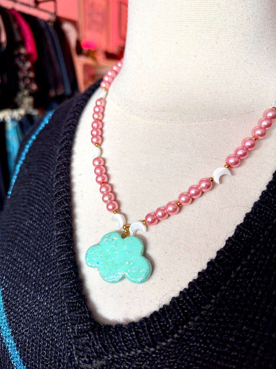 YZZKA Studio Blue Cloud Beaded Necklace