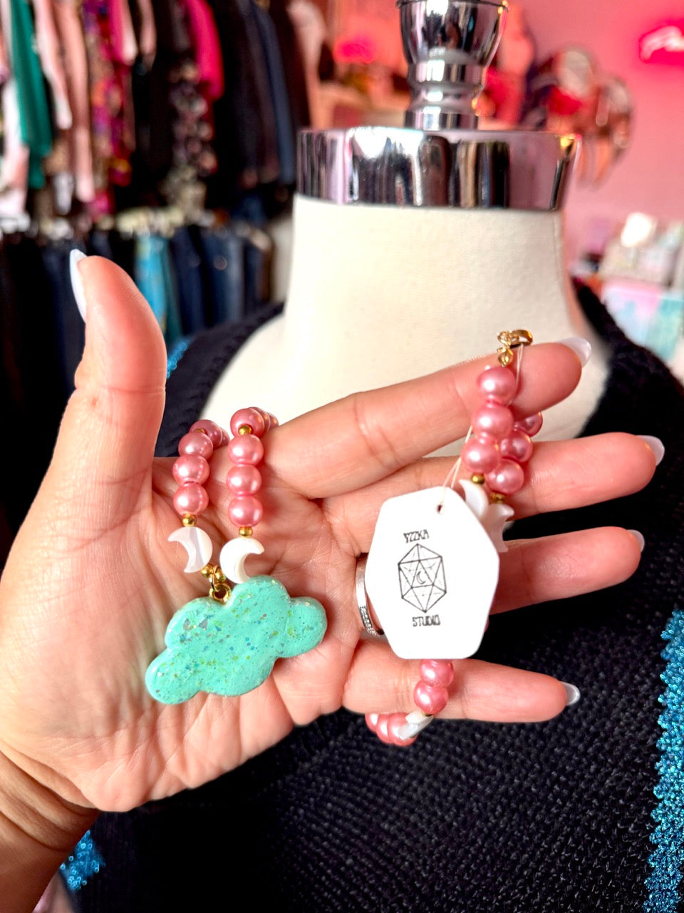 YZZKA Studio Blue Cloud Beaded Necklace