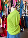 2000s Lime Green Dreams Short Sleeve Knit Top - Fits Size 2X-4X