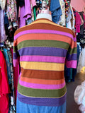 2000s Stripes and Stitches Short Sleeve Knit Top - XL Fits like a size 1X/2X