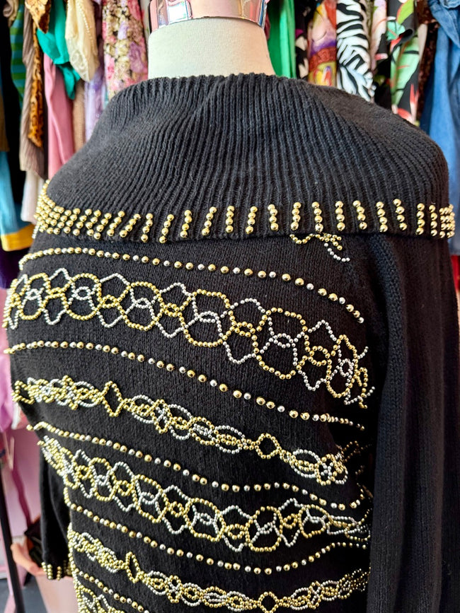 80s Beads and Baubles Sweater - Fits Size 3X/4X