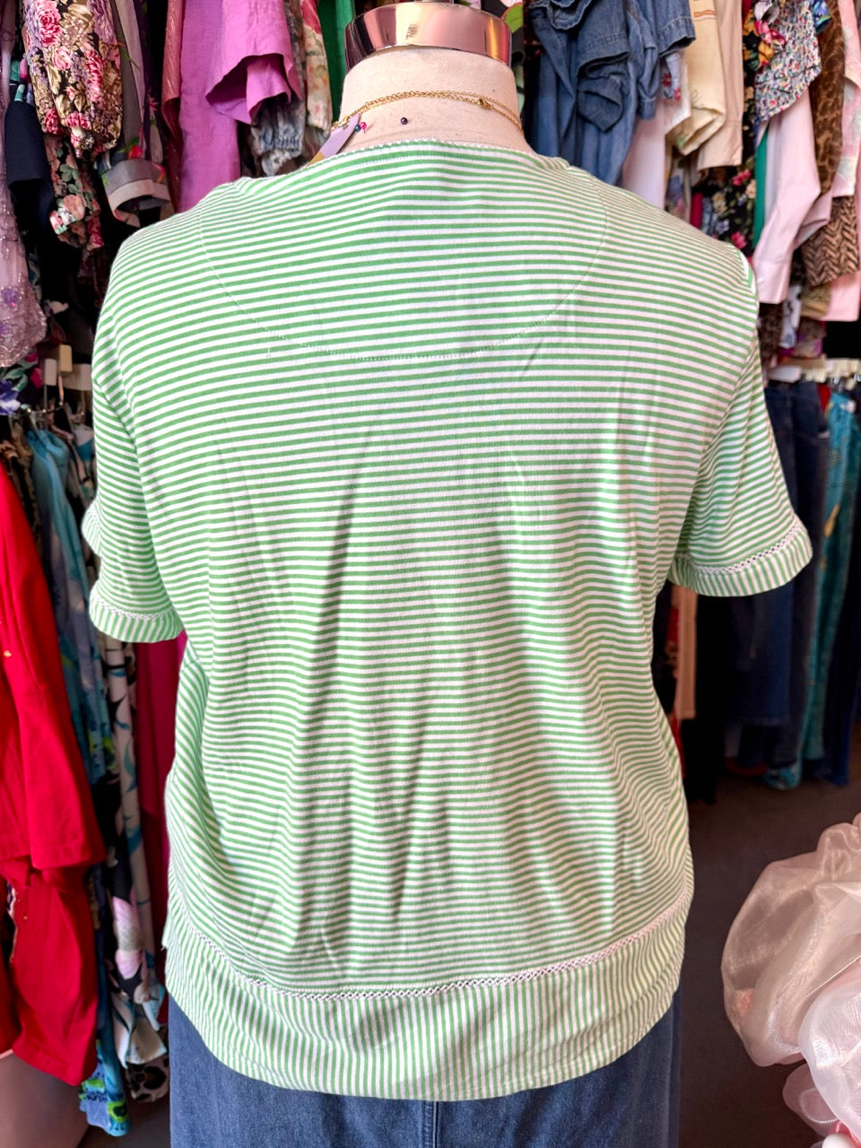 2000s Lemon Lime Butterflies Striped T Shirt - Size 2X-4X