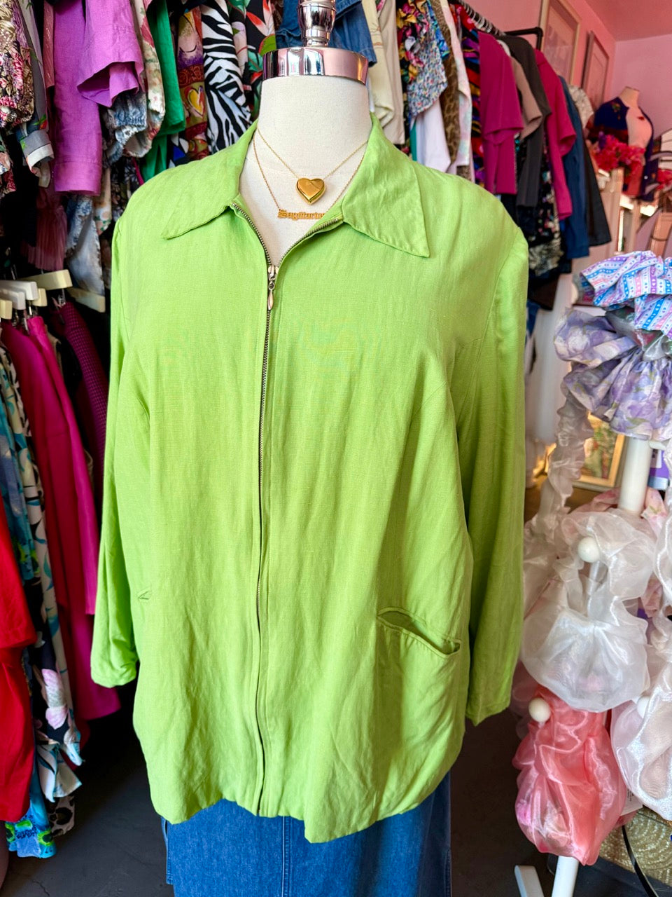 2000s Designs by Lane Bryant Linen and Silk Blend Jacket - Fits like a 3X