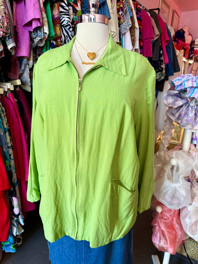 2000s Designs by Lane Bryant Linen and Silk Blend Jacket - Fits like a 3X