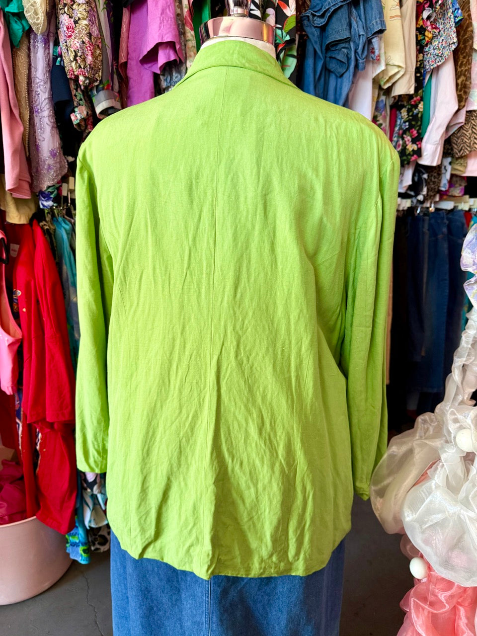 2000s Designs by Lane Bryant Linen and Silk Blend Jacket - Fits like a 3X