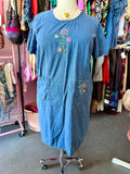 2000s Pockets full of Posies Denim Smock Dress - Size XL - fits up to 1X/2X