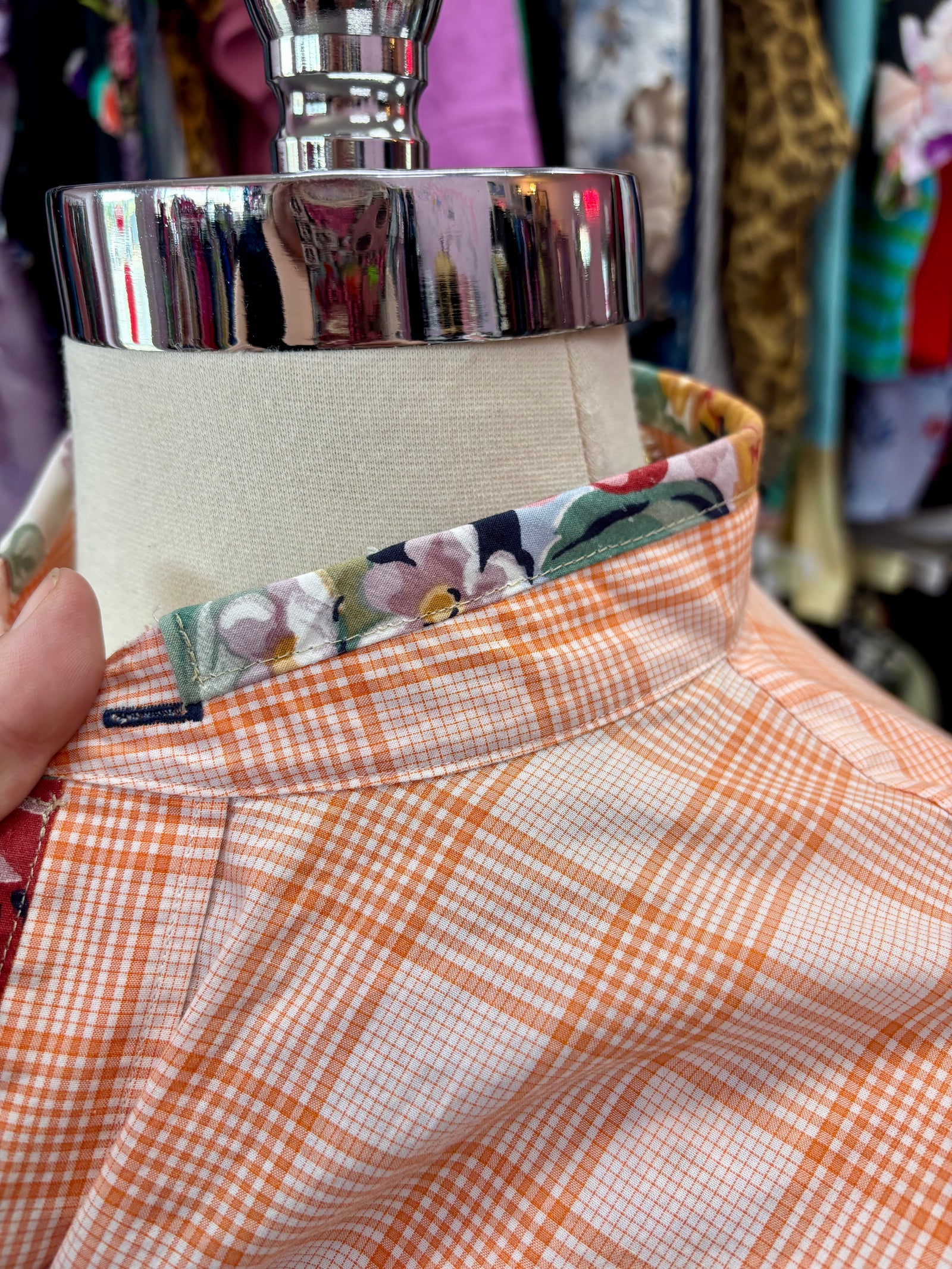 MV Garcia x Proud Mary Patchwork Ballon Sleeve Button-up Top - 2X/3X