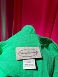 Rainbow Cats Green Linen Blend Blouse