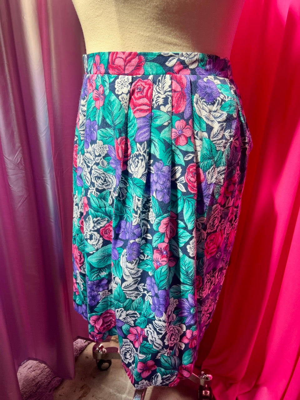 80s Mixed Floral Skirt Set