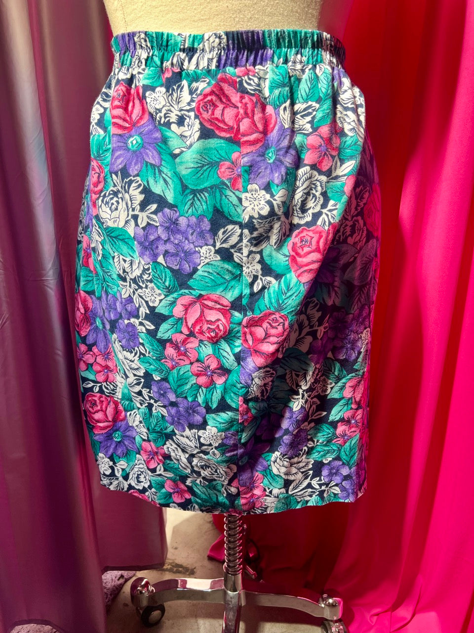 80s Mixed Floral Skirt Set