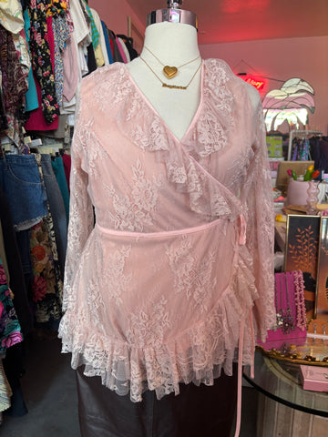 90s Butterfly Garden Baby Doll Blouse - 4X
