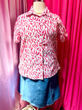 Pink Zebra Button Up Top