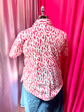 Pink Zebra Button Up Top