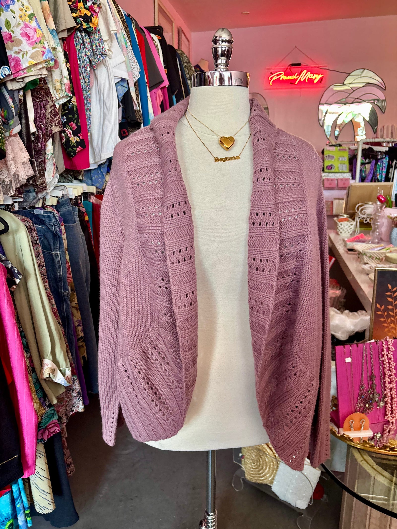 Mauve Purple Cocoon Sweater - 3X (junior's sizing)