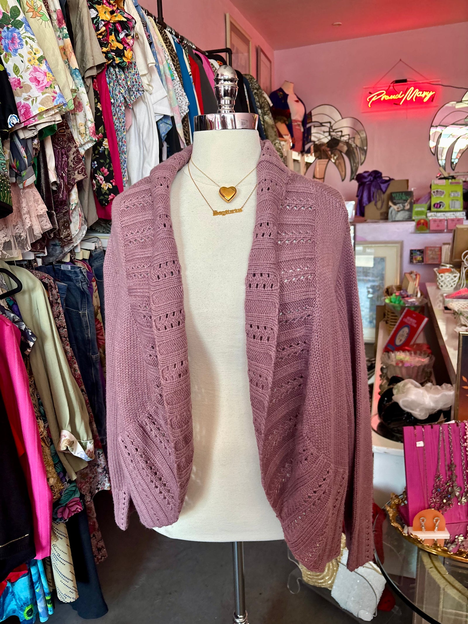 Mauve Purple Cocoon Sweater - 3X (junior's sizing)