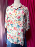 80s Garden Floral Button blouse