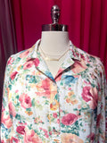 80s Garden Floral Button blouse