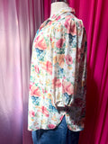 80s Garden Floral Button blouse