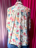 80s Garden Floral Button blouse