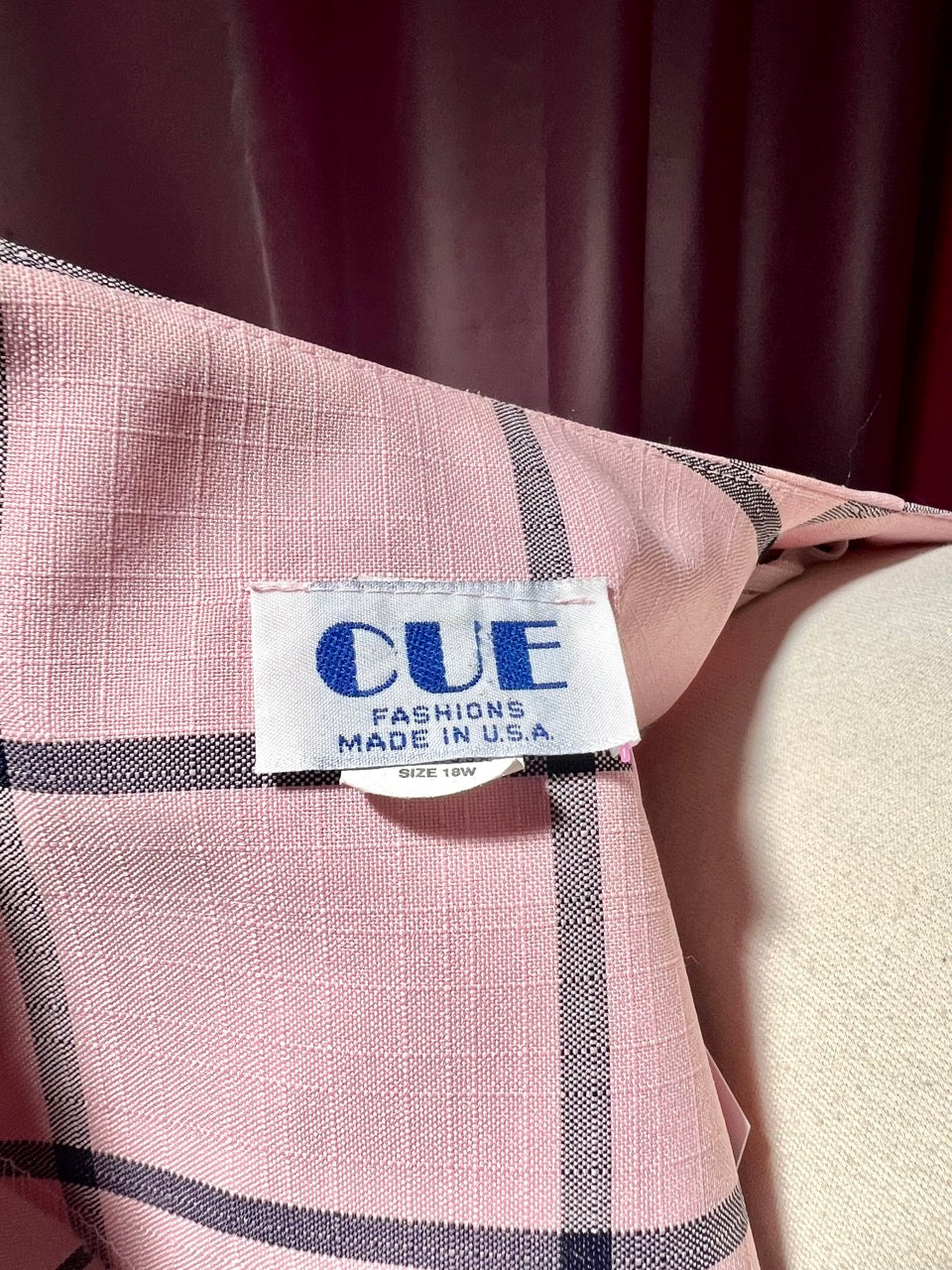 80s Baby Pink Business Grid Patterned Blazer