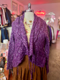 Purple Knit Wrap Sweater - Size 2X