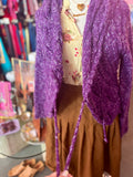 Purple Knit Wrap Sweater - Size 2X