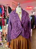 Purple Knit Wrap Sweater - Size 2X