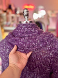 Purple Knit Wrap Sweater - Size 2X