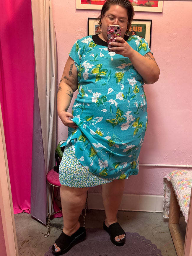 Handmade Reversible Butterflies and Polka Dots Dress - Fits up to a 22/24