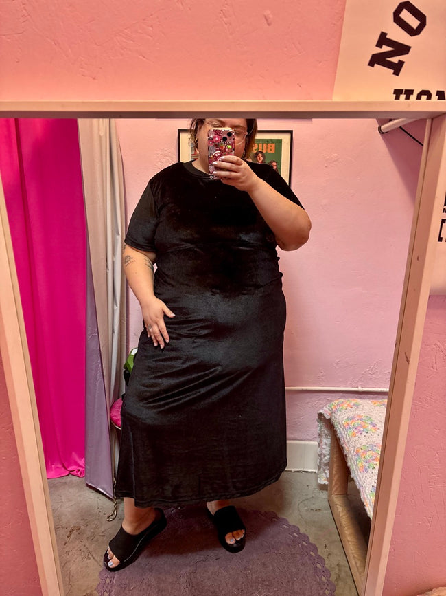 Slayer's Best Friend in Black Velvet Dress and Top Set - Size 3X/4X