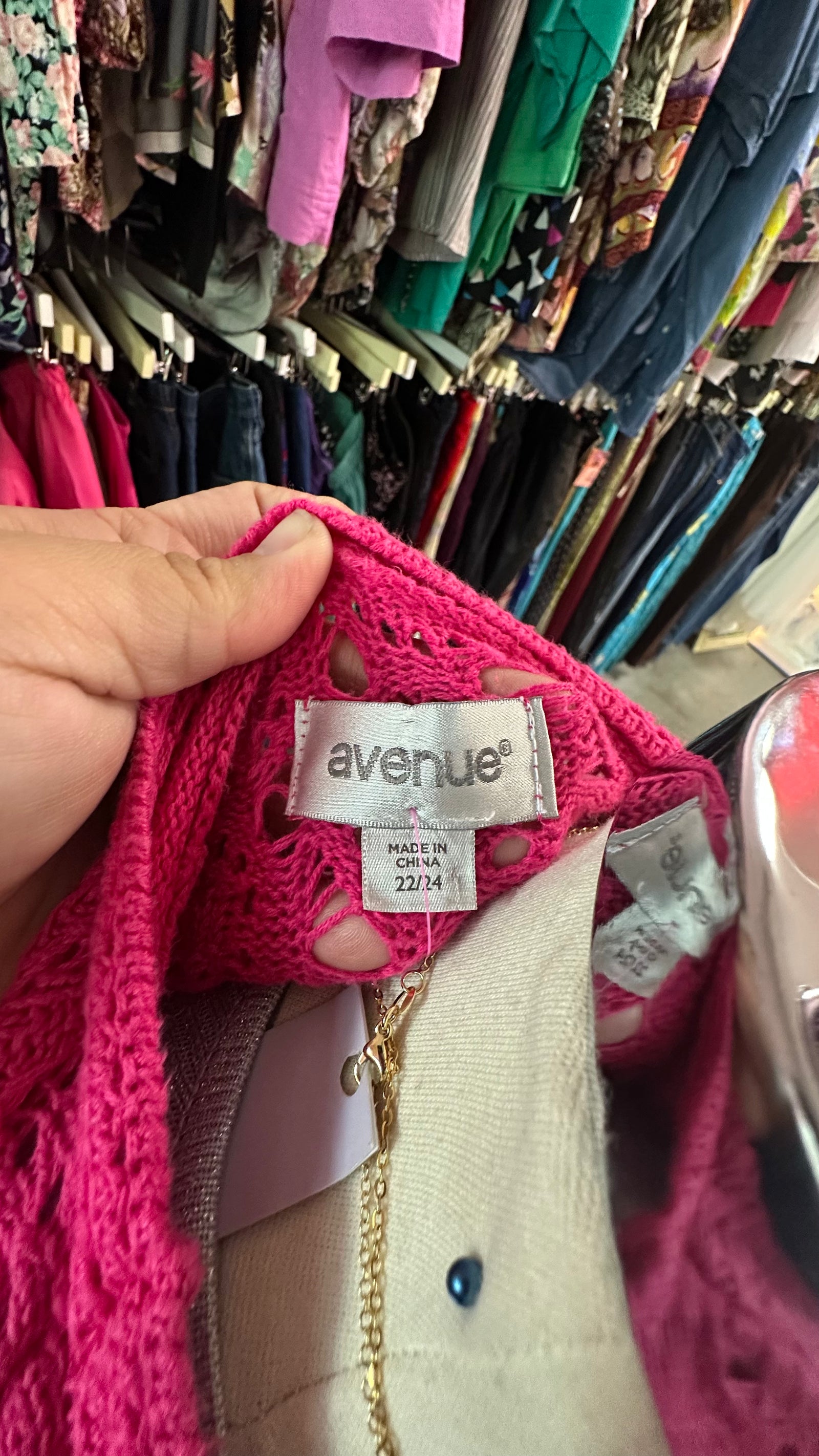 Pink Cotton Crochet Y2K Avenue Shrug - Size 22/24, 3X