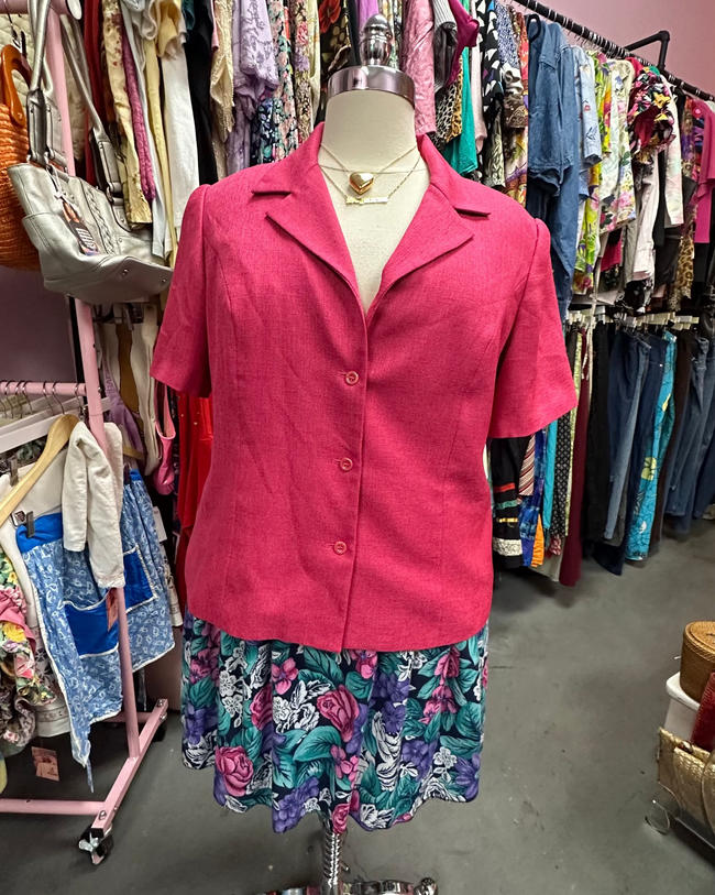 Malibu Pink Short Sleeve Blazer - Size 18W, 2X