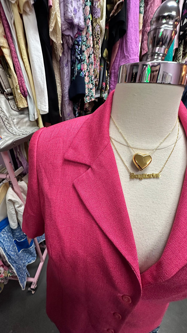 Malibu Pink Short Sleeve Blazer - Size 18W, 2X