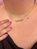 Zodiac Necklace in Bubble Letter