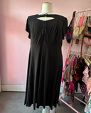 Hot Topic Black Button Collar with Corset Detail Midi Dress - 4X